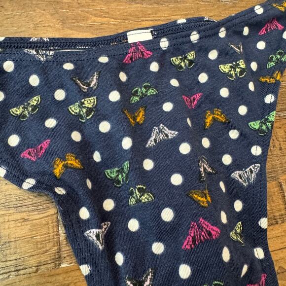 Victoria's Secret Panty Size Large Cotton Thong String Butterflies Polka Dots - Picture 4 of 6